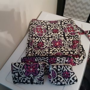 Vera bradley crossover bag with wallet and change